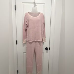 NWT Victoria’s Secret Medium Pink/Silver/Cream Striped Pajama Set